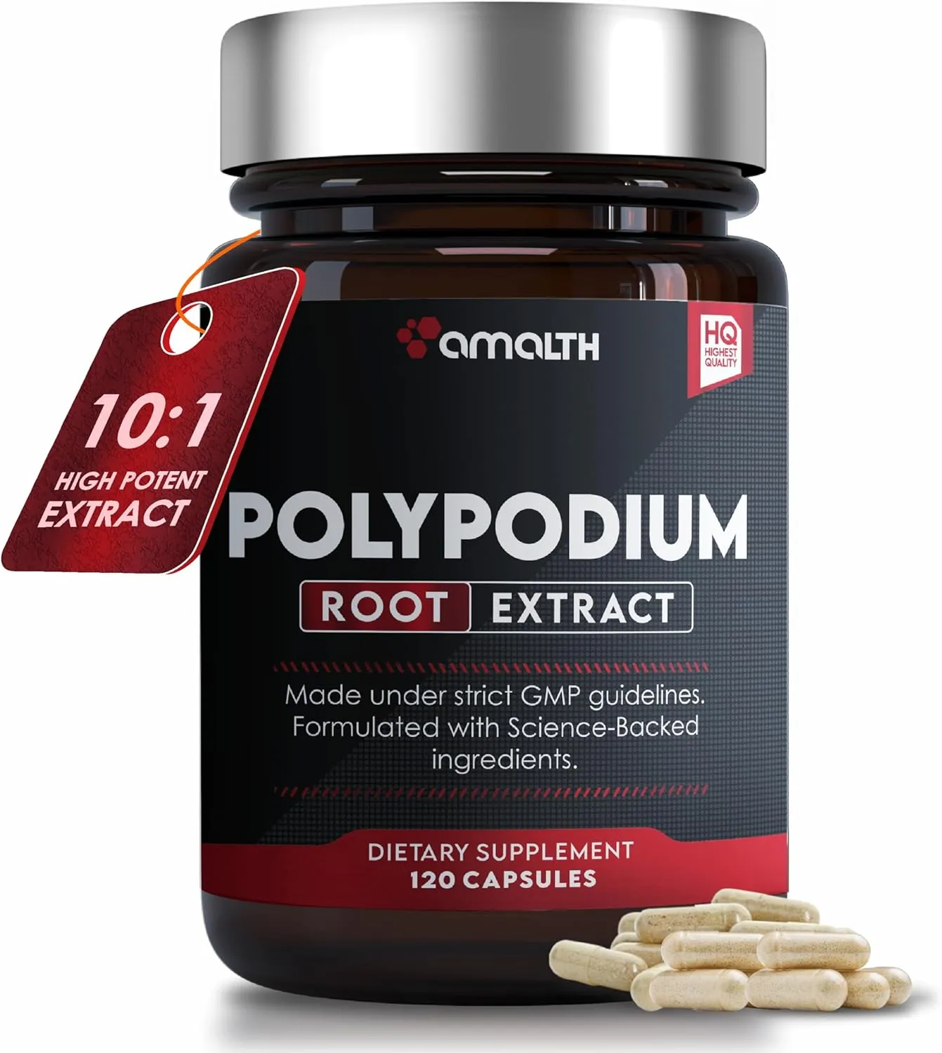 AMALTH Polypodium Leucotomos Extract –Supports Natural Healthy Skin -Antioxidant Supplements -120 Capsules (Gluten Free & Non-GMO)