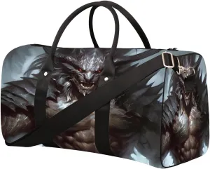 Animal Dragon Cool Travel Duffel Bag for Women Men Small Sport Gym Bag Waterproof Weekender Overnight Lightweight Carry on Foldable Gym Bag for Training Swim Yoga Traveling Handbag
