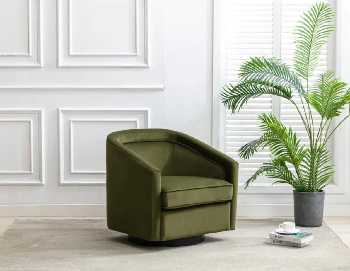 Annalee Upholstered Swivel Barrel Chair