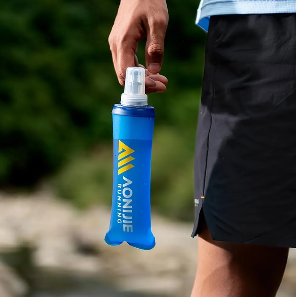 AONIJIE TPU Soft Flask Water Bottle Collapsible Running Flask for Hydration Pack, BPA Free, Wide Opening, for Outdoor Sports Hydration