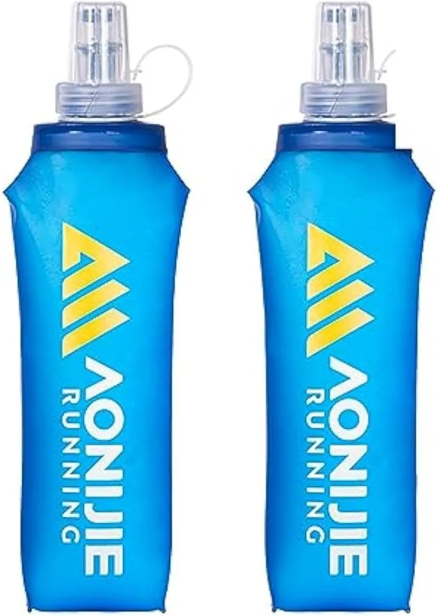AONIJIE TPU Soft Flask Water Bottle Collapsible Running Flask for Hydration Pack, BPA Free, Wide Opening, for Outdoor Sports Hydration