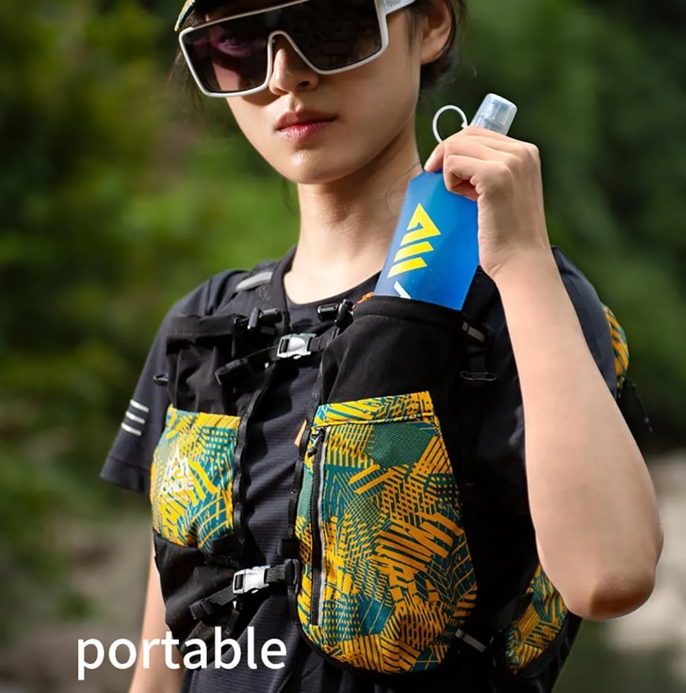 AONIJIE TPU Soft Flask Water Bottle Collapsible Running Flask for Hydration Pack, BPA Free, Wide Opening, for Outdoor Sports Hydration
