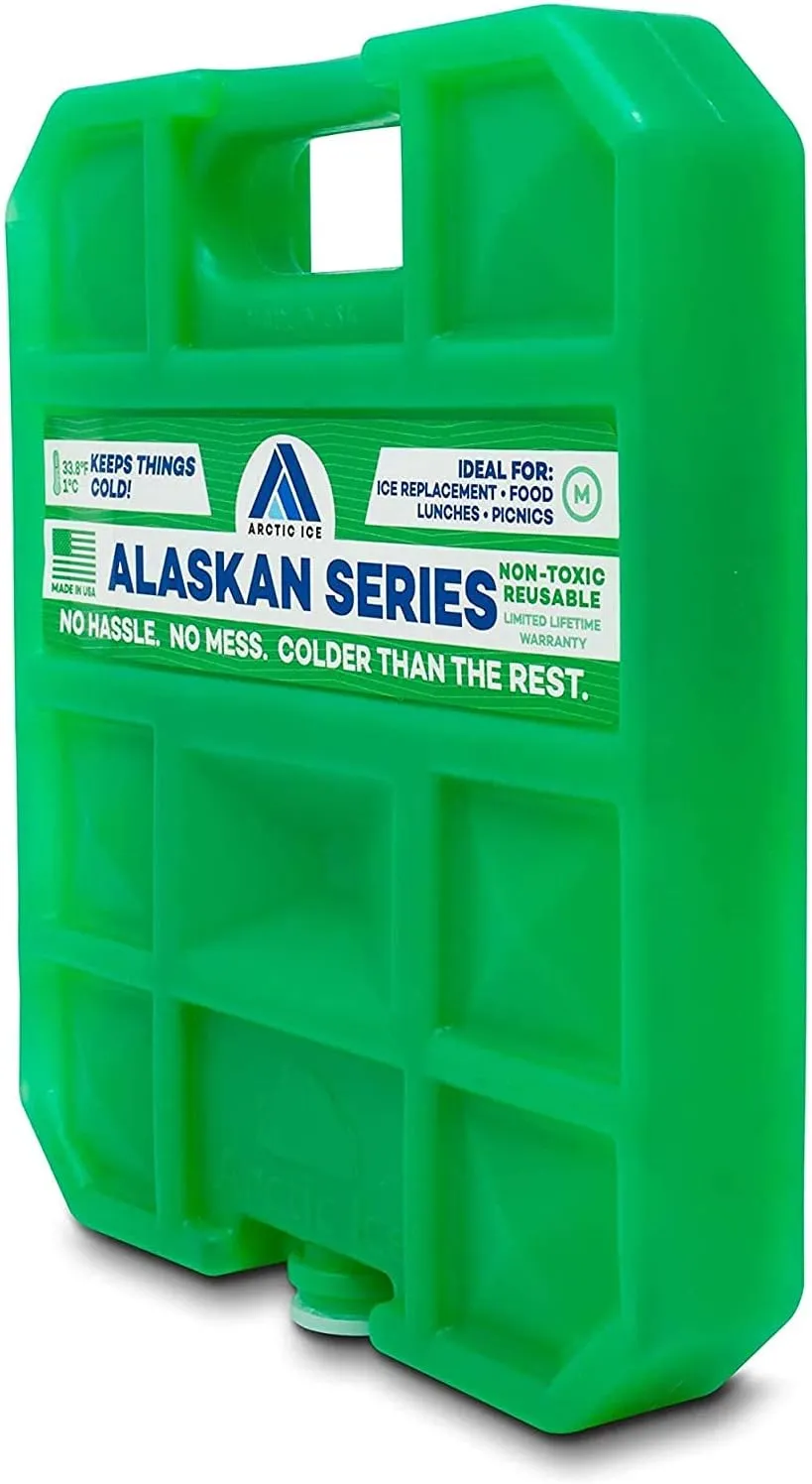 Arctic Ice Alaskan Series Long Lasting Reusable Ice Pack - Freezes at 32° Fahrenheit - Keeps Food & Drinks Cool Without The Risk of Freezing