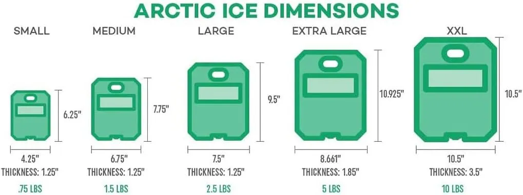 Arctic Ice Alaskan Series Long Lasting Reusable Ice Pack - Freezes at 32° Fahrenheit - Keeps Food & Drinks Cool Without The Risk of Freezing