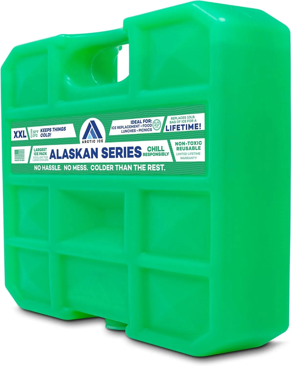 Arctic Ice Alaskan Series Long Lasting Reusable Ice Pack - Freezes at 32° Fahrenheit - Keeps Food & Drinks Cool Without The Risk of Freezing
