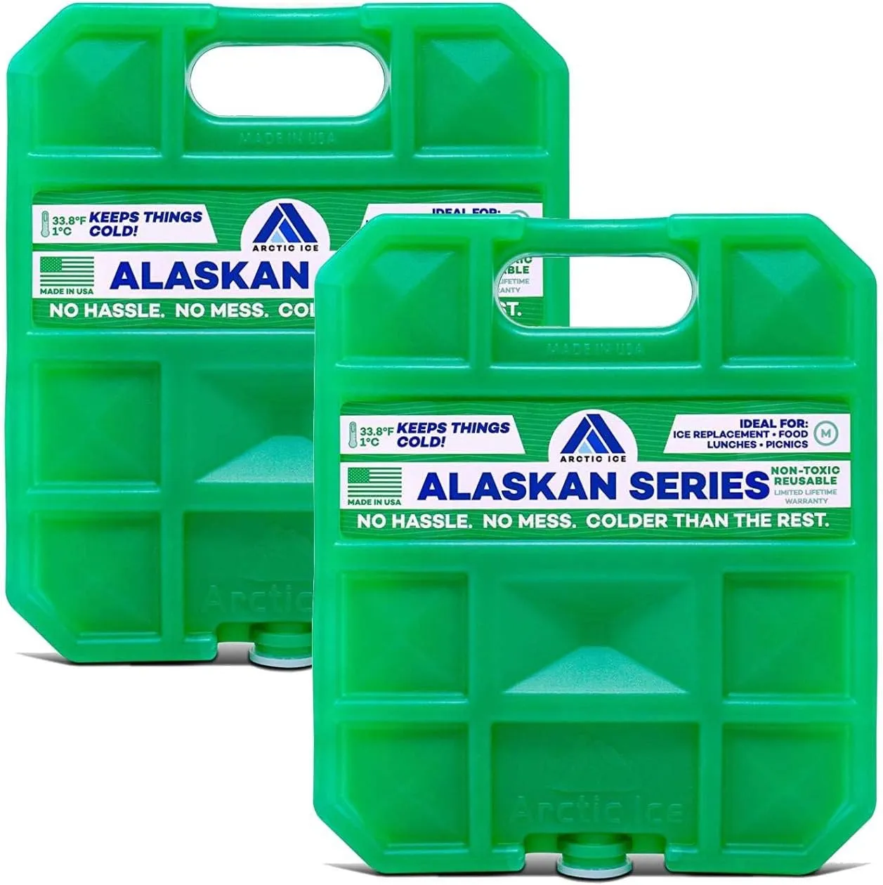 Arctic Ice Alaskan Series Long Lasting Reusable Ice Pack - Freezes at 32° Fahrenheit - Keeps Food & Drinks Cool Without The Risk of Freezing