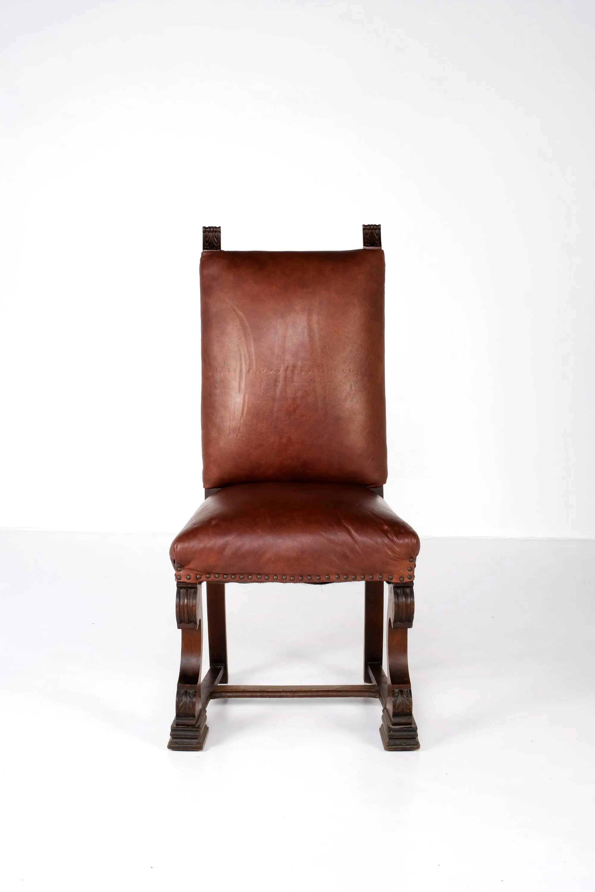 ART DECO ANTIQUE HIGH BACK REST THRONE DINING CHAIRS