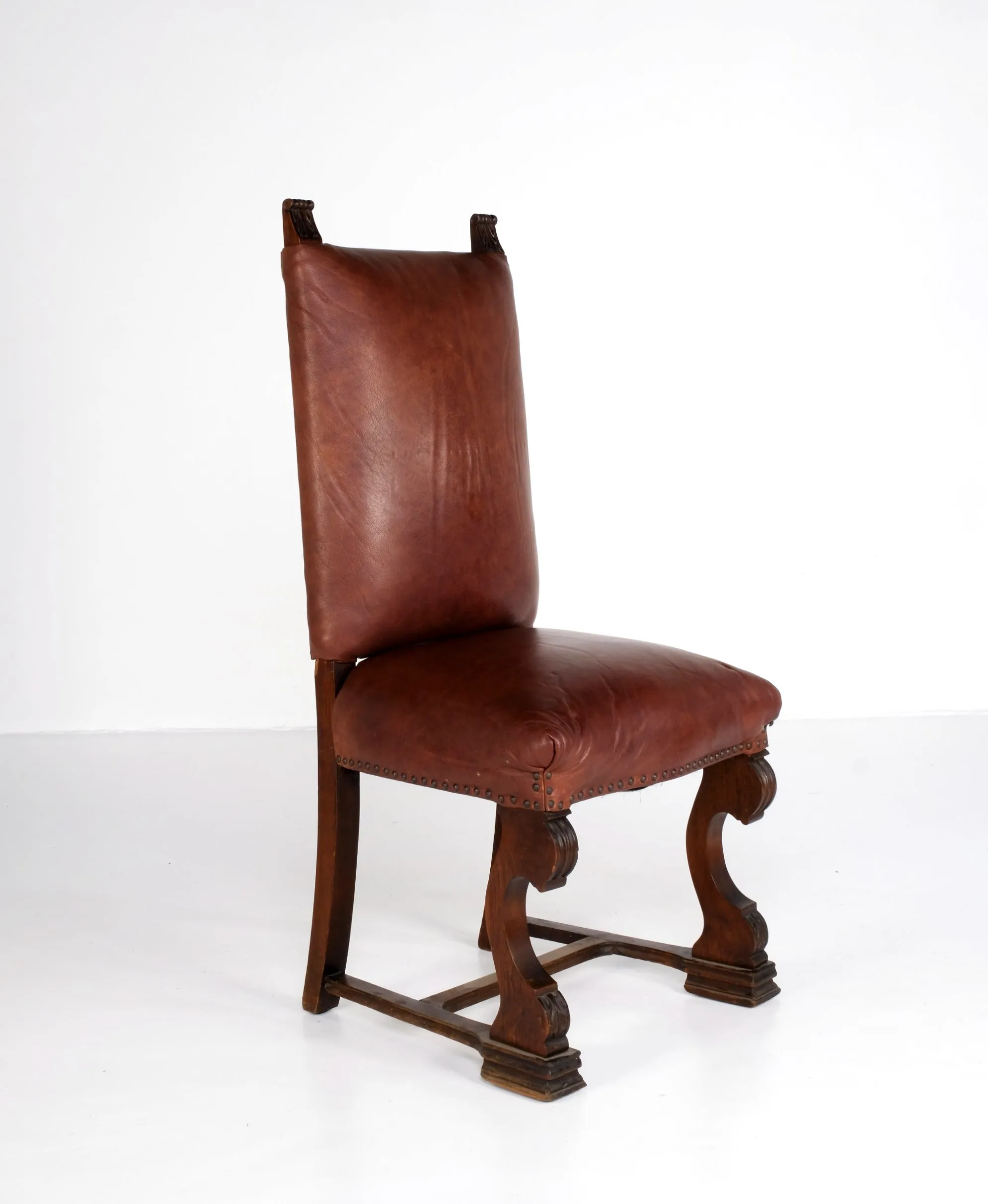 ART DECO ANTIQUE HIGH BACK REST THRONE DINING CHAIRS