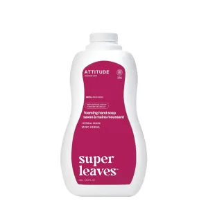 ATTITUDE Foaming Hand Soap, EWG Verified, Plant and Mineral-Based Ingredients, Vegan and Cruelty-free Personal Care Products, Herbal Musk, Bulk Refill, 35.2 Fl Oz