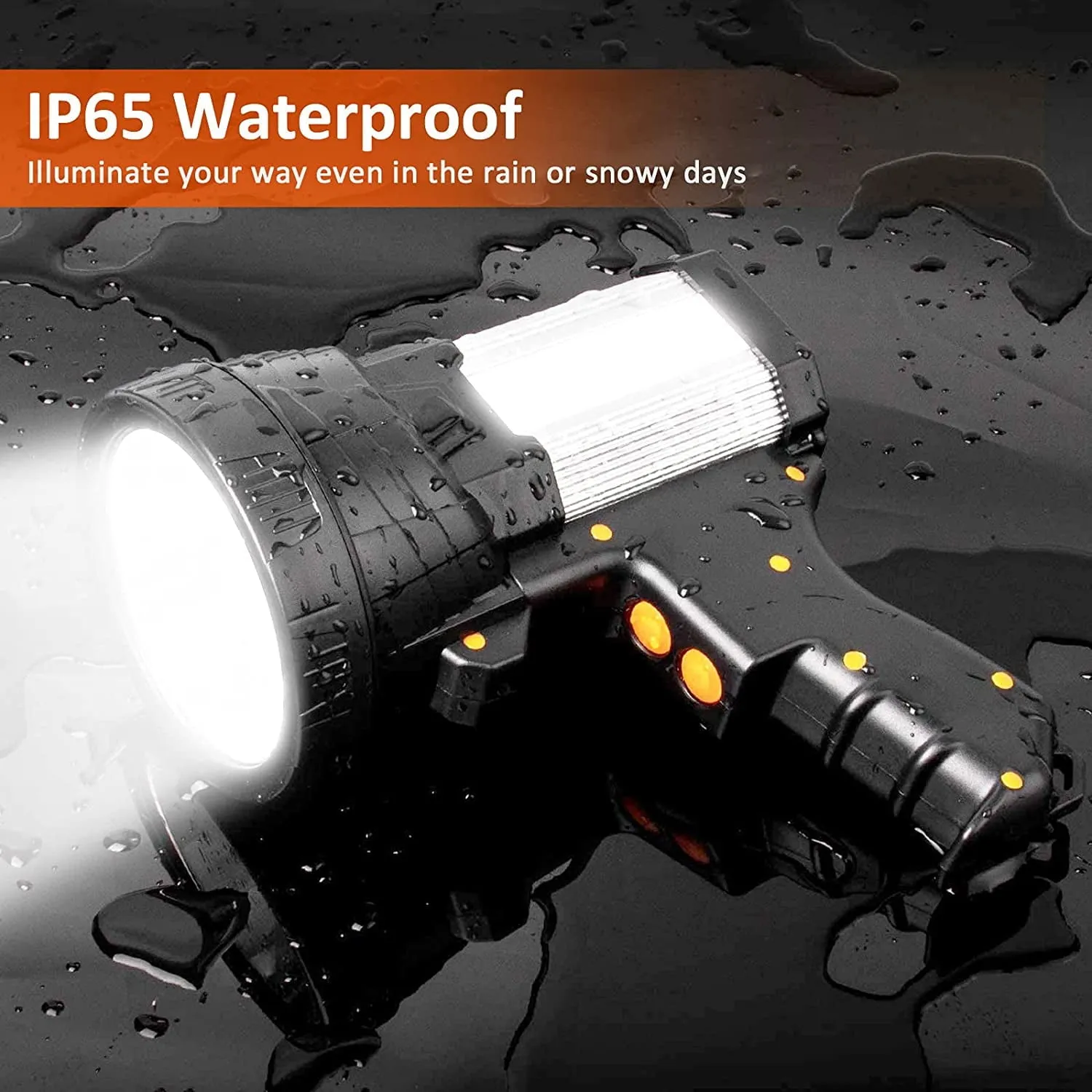 AYMZ Rechargeable Spotlight,120000 Lumen LED Handheld Spotlight 10000mAh High Power Waterproof Flashlight with Foldable Tripod for Hunting Boat Camping