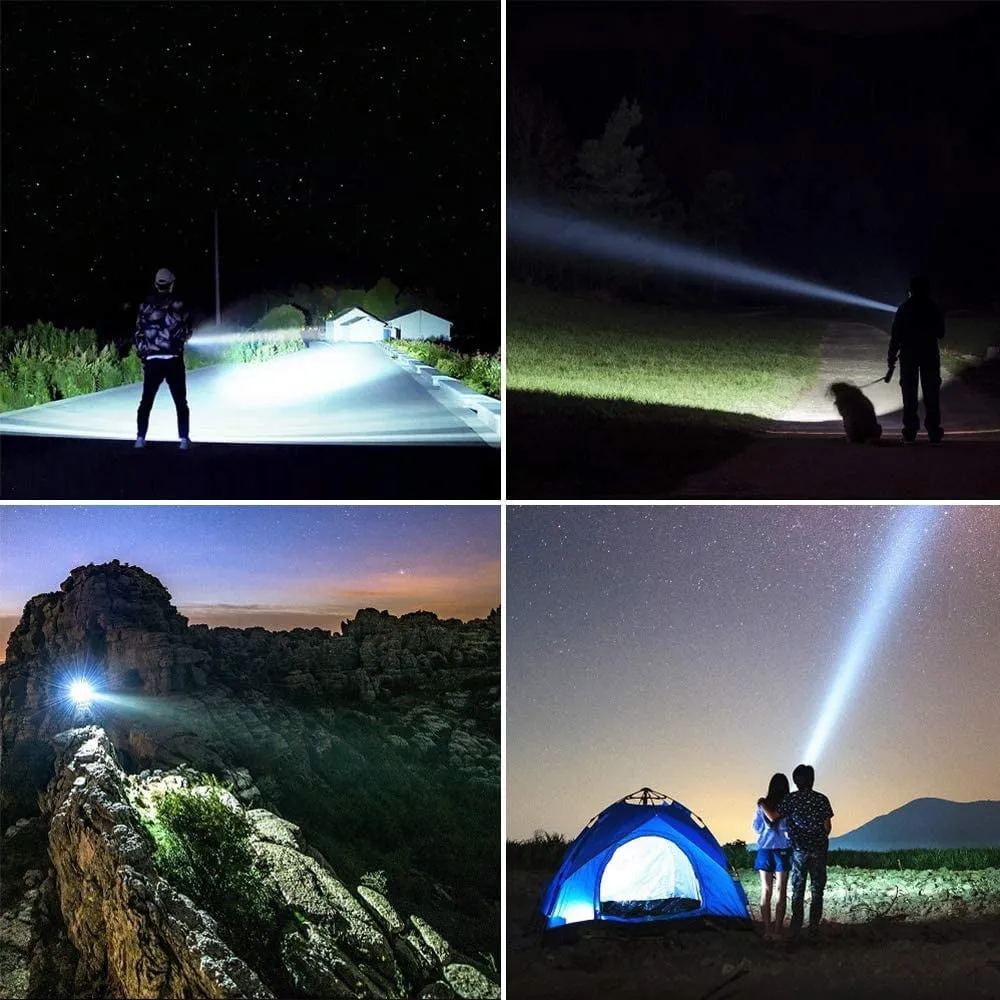 AYMZ Rechargeable Spotlight,120000 Lumen LED Handheld Spotlight 10000mAh High Power Waterproof Flashlight with Foldable Tripod for Hunting Boat Camping