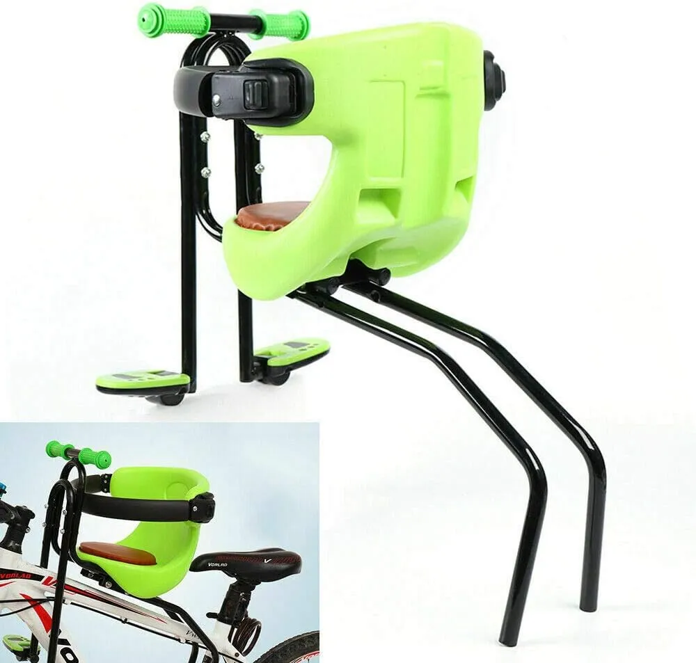 Baby Seat for Bike Front Mount Safety Chair Mountain Road Bikes Carrier W/Handrail   Adjustabl Height Pedal Nonslip Bicycle Attachment for Kids Child Infant Toddler Max 66lbs
