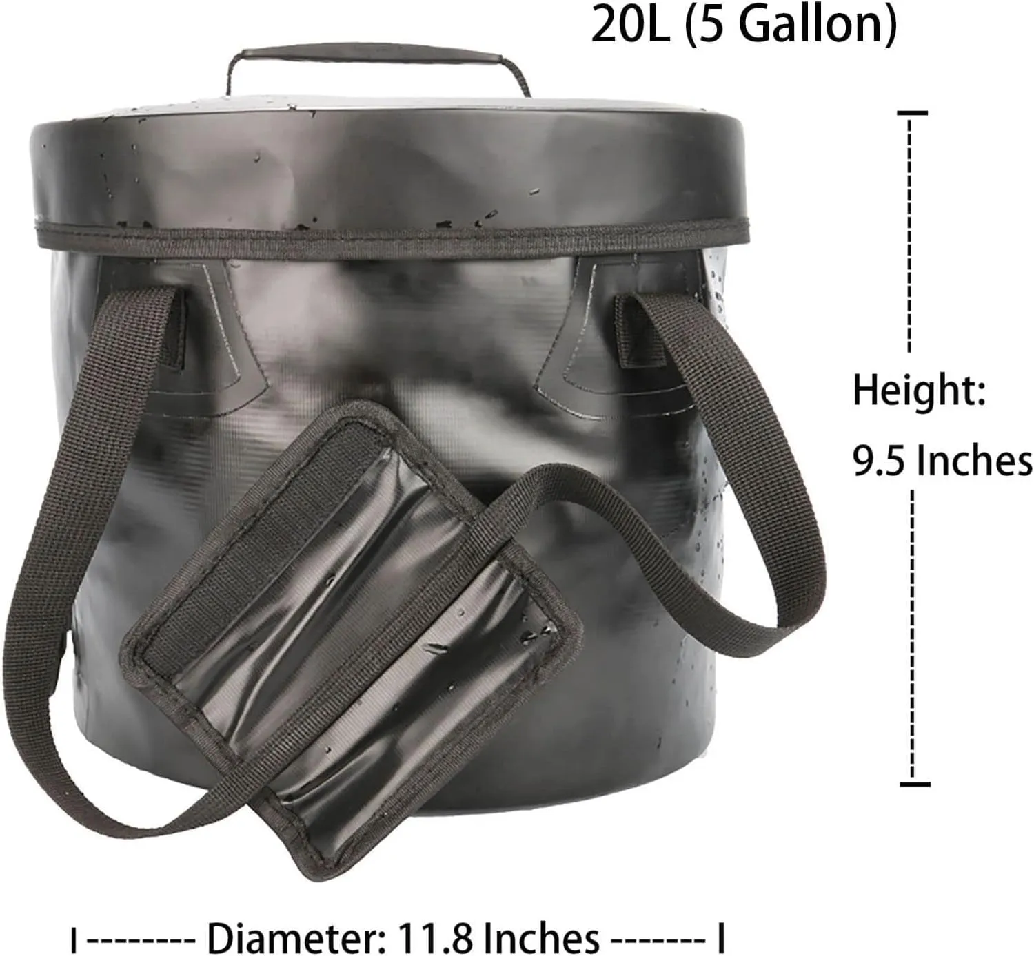 BANCHELLE Collapsible Camping Bucket with Lid 5 Gallon for Traveling Fishing Gardening