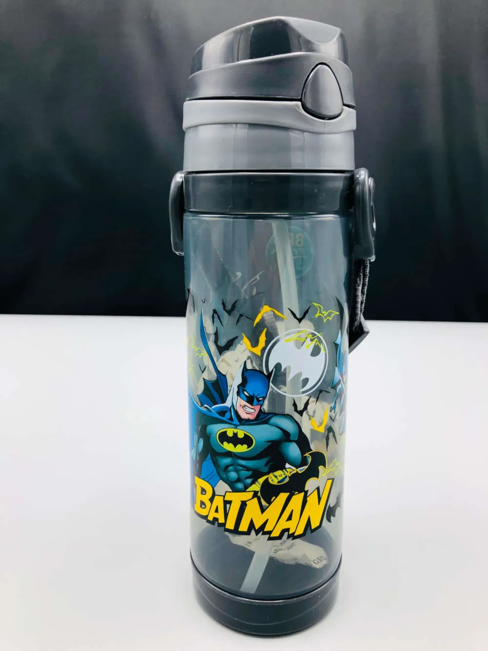 Batman BPA Free Plastic Water Bottle Sipper With Straw Push lock System For Girls
