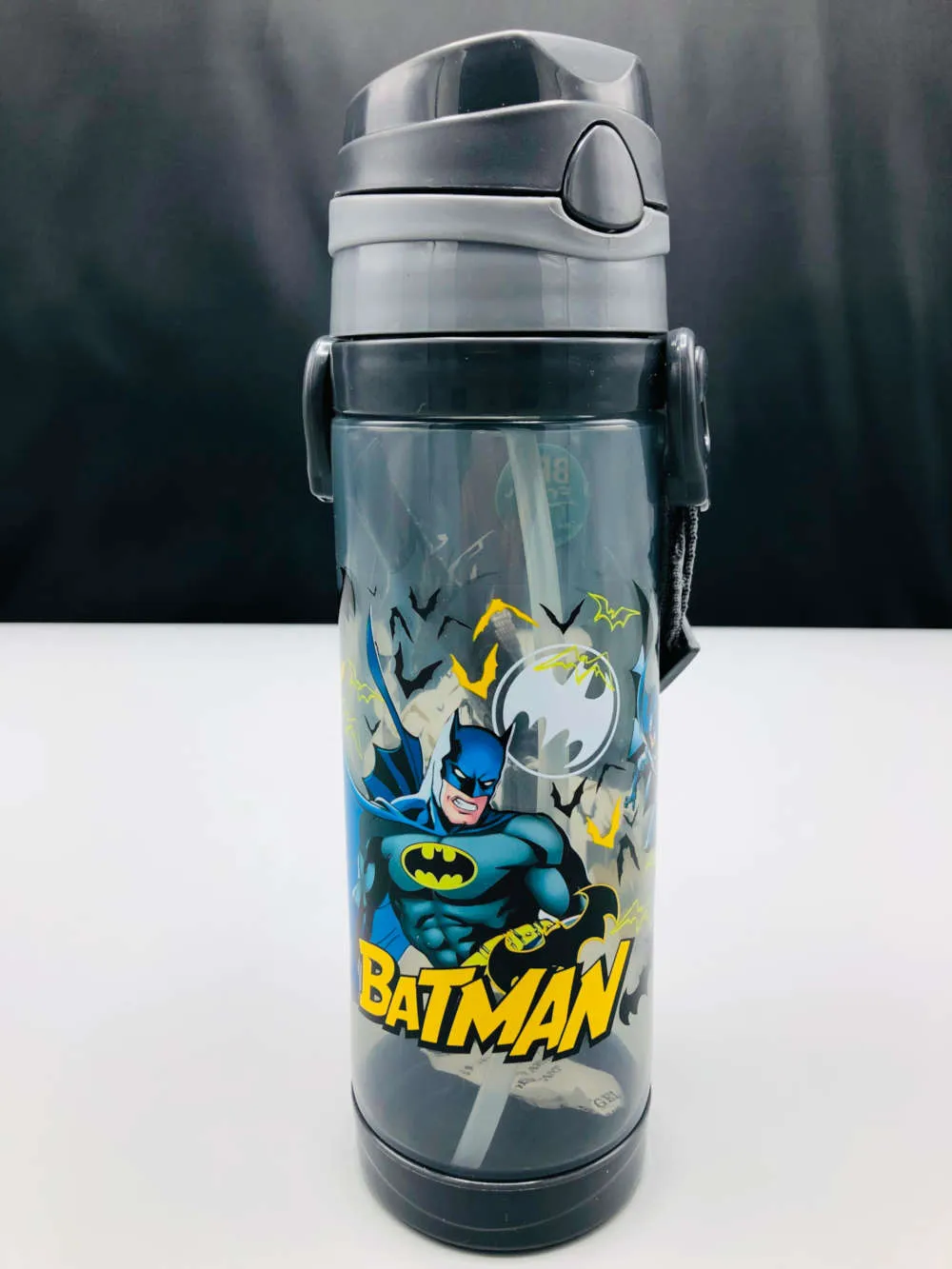 Batman BPA Free Plastic Water Bottle Sipper With Straw Push lock System For Girls