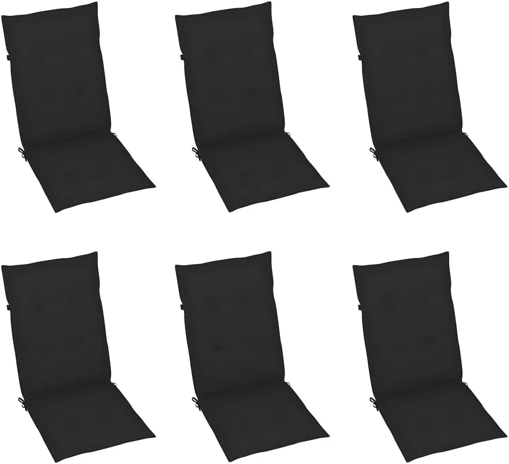 Beach Chairs, Outdoor Furniture,Outside Furniture,Folding Patio Chairs 6 pcs with Cushions Solid Acacia WoodFor Gardens, patios, Balconies