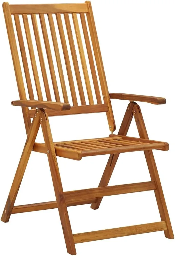 Beach Chairs, Outdoor Furniture,Outside Furniture,Folding Patio Chairs 6 pcs with Cushions Solid Acacia WoodFor Gardens, patios, Balconies