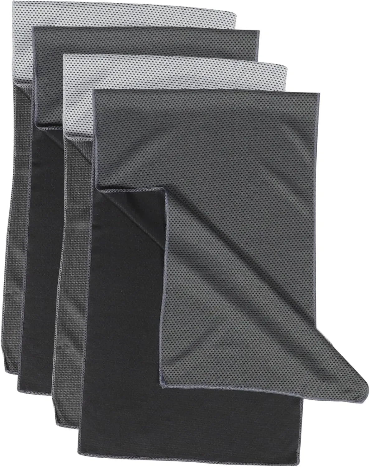 BESPORTBLE 4pcs Sports Cooling Towels Breathable Microfiber for Hot Weather for Yoga Fitness and Outdoor Activities Chemical Light Grey