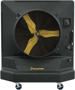 Big Ass Fans - Cool-Space 400 - Portable Evaporative Swamp Cooler, 36 Inch Diameter Fan Indoor Outdoor Use Continuous or Fillable 46 Gallon Capacity Variable Speed – Cooling for Warehouses & Workshops