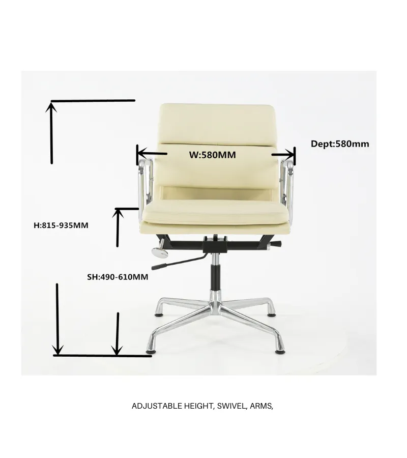 Black Frame Vintage Tan Leather Eames 217 Style Office Chair