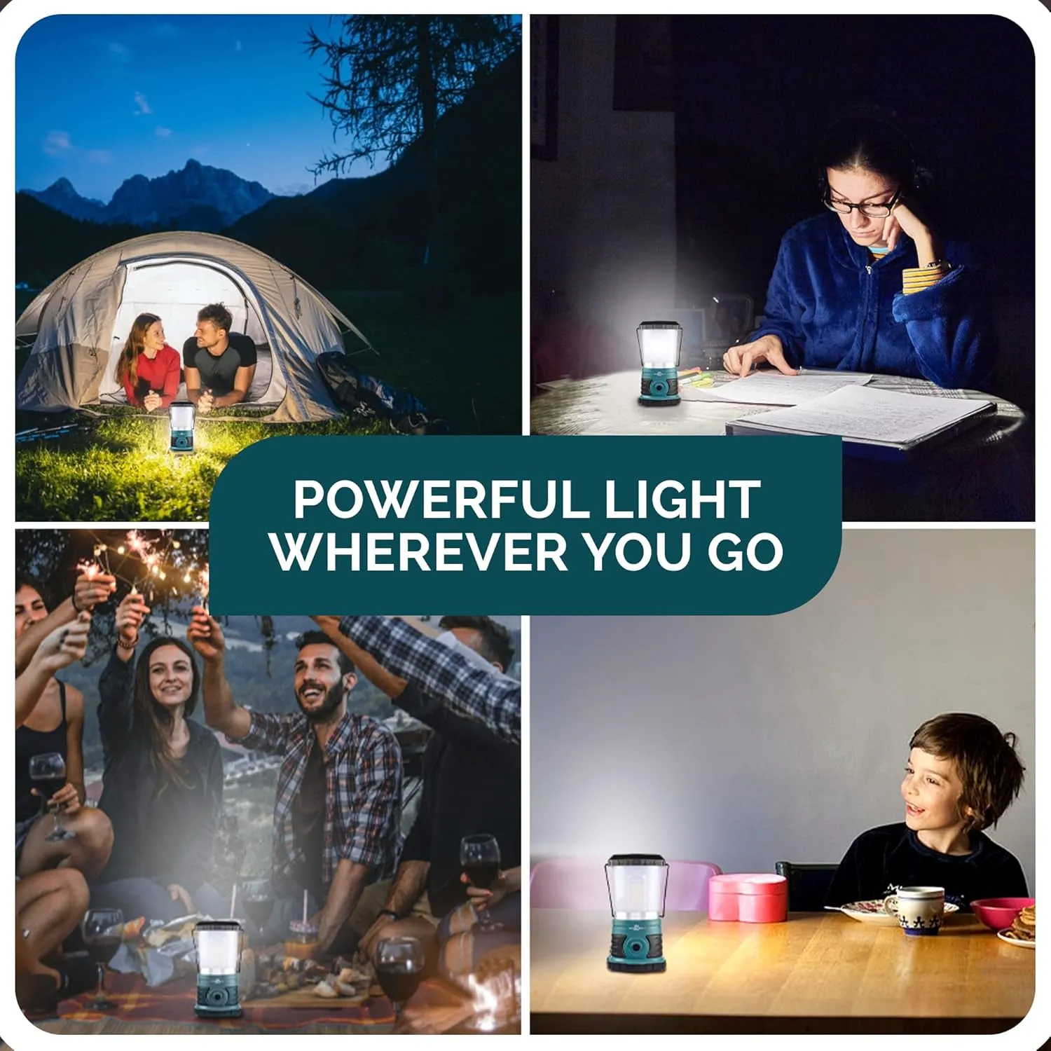 Blazin' Sun Rechargeable LED Lantern 1500 Lumen | Portable Camping Lantern | Hurricane, Emergency, Storm, Power Outage Light | 4 Modes | Runs Up to 25 Hours