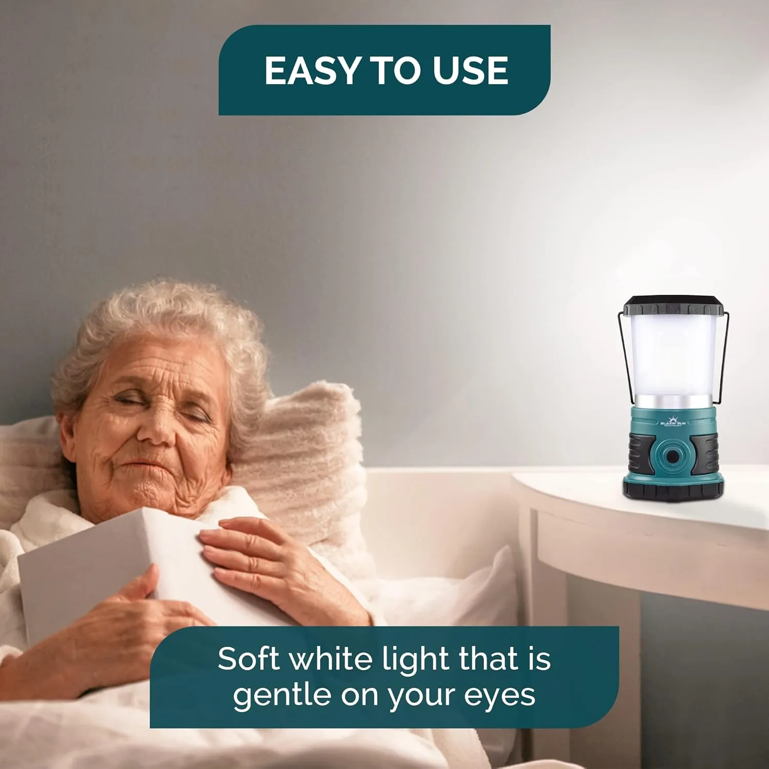 Blazin' Sun Rechargeable LED Lantern 1500 Lumen | Portable Camping Lantern | Hurricane, Emergency, Storm, Power Outage Light | 4 Modes | Runs Up to 25 Hours