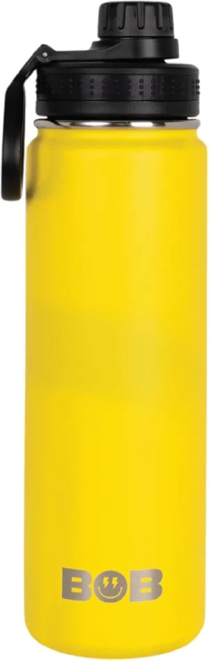 BOB THE COOLER CO - 26oz The Big Swig Double Wall Vacuum Insulated Water Bottle with Spout Lid, Made of Stainless Steel, Leak Proof, Great for Sports, Travel, & More (Bright Yellow)