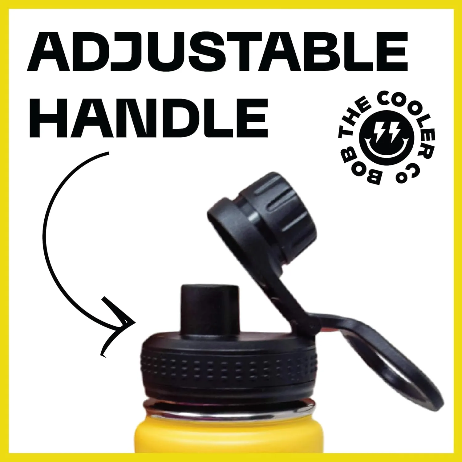 BOB THE COOLER CO - 26oz The Big Swig Double Wall Vacuum Insulated Water Bottle with Spout Lid, Made of Stainless Steel, Leak Proof, Great for Sports, Travel, & More (Bright Yellow)