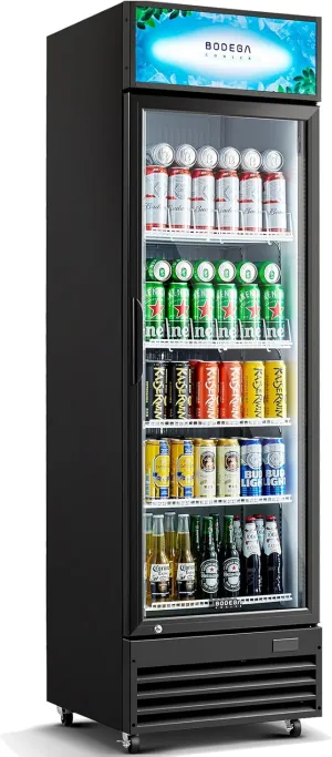 BODEGACOOLER Commercial Beverage Refrigerator and Cooler, Commercial Merchandiser Refrigerator with Soft LED Light, Adjustable Shelves, Display Fridge with 420 cans & 120 bottles,12.5 Cu.Ft.