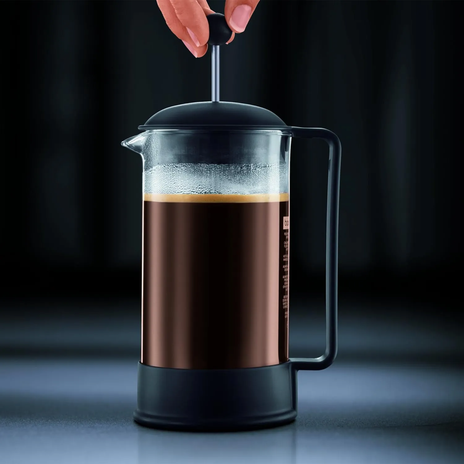 Bodum 34 oz Brazil French Press Coffee Maker, High-Heat Borosilicate Glass, Red - Made in Portugal
