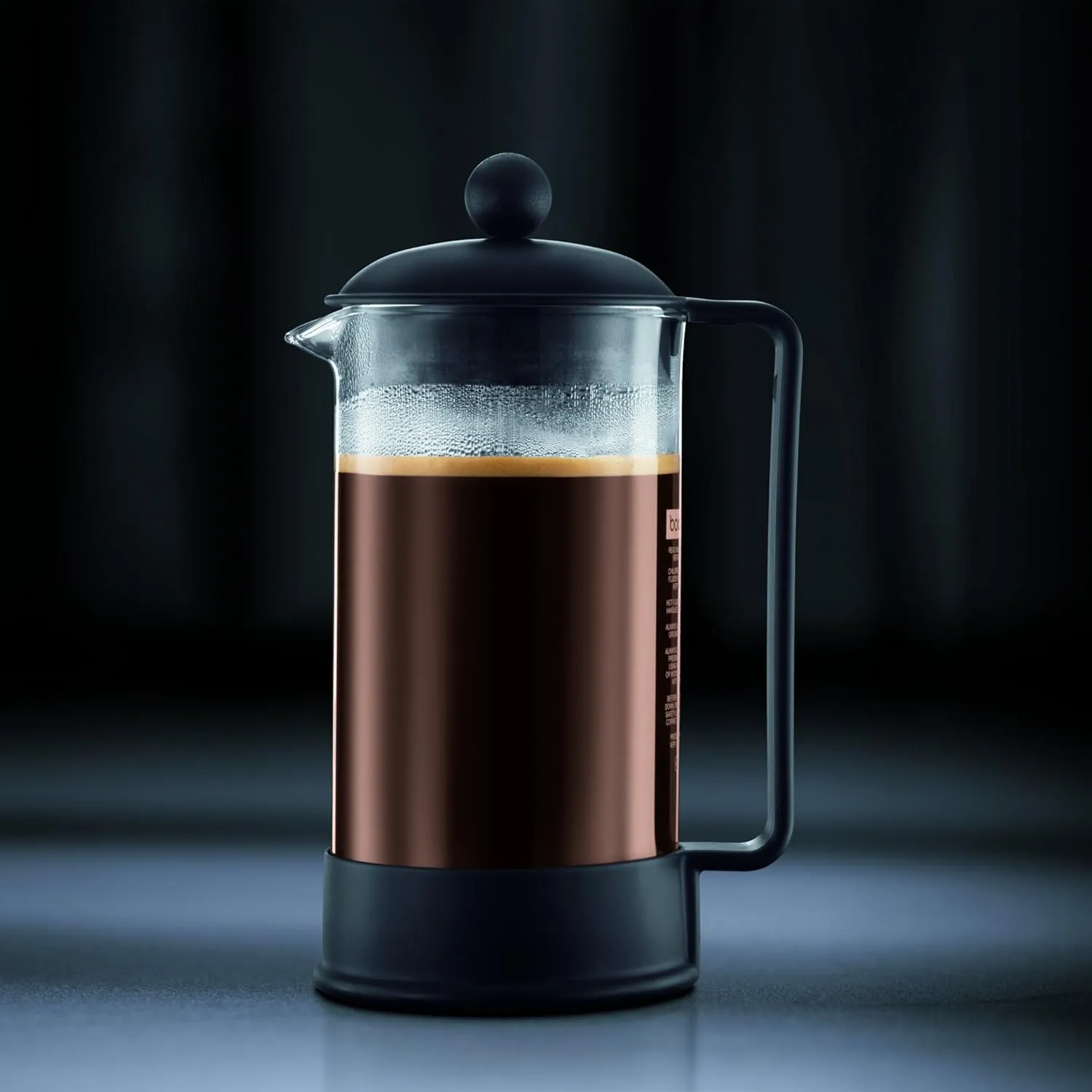 Bodum 34 oz Brazil French Press Coffee Maker, High-Heat Borosilicate Glass, Red - Made in Portugal