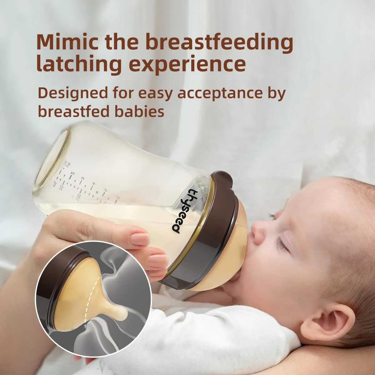 Bottles for Breastfed Baby Who Refuses Bottle Toddler Breastlike Breastfeeding PPSU Bottle That Looks Like A Breast 10oz/300mL 3-7 Months 1 Pack