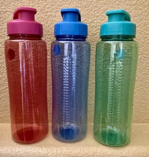 BPA-Free Water Bottles with Flip-Top Lid, Set of 3, Red Blue Green 750ml