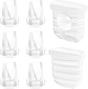 Breast Pump Parts for Lansinoh Discreet Duo/Nuliie/Motif Aura Glow S32 Wearable Breast Pump, Incl 6PCS Duckbill Valves & 2PCS Silicone Diaphragms