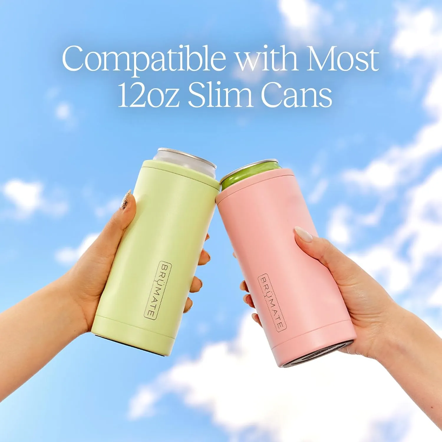 BrüMate Hopsulator Slim Can Cooler Insulated for 12oz Slim Cans | Skinny Can Insulated Stainless Steel Drink Holder for Hard Seltzer, Beer, Soda, and Energy Drinks (Matte Black)