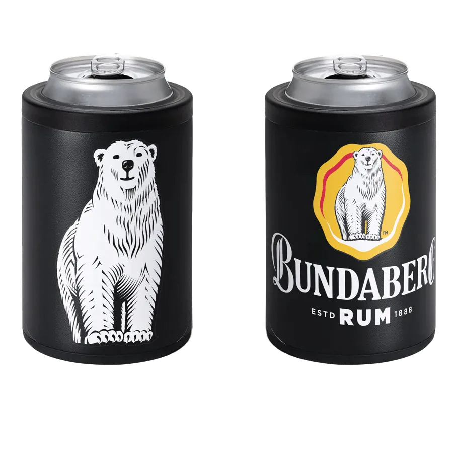 Bundaberg Rum Stainless Steel Insulated Can Cooler - Black