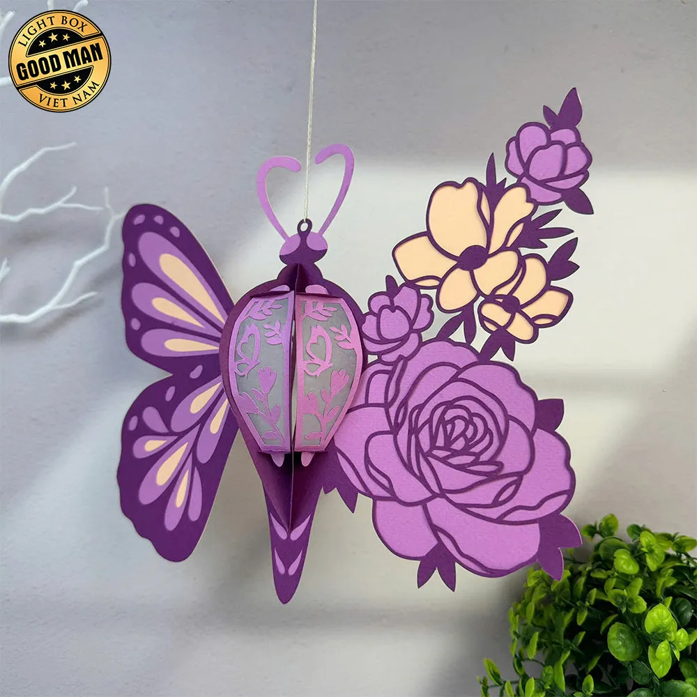 Butterfly Flower 1 - 3D Butterfly Lantern File - Cricut File 1 - LightBoxGoodMan