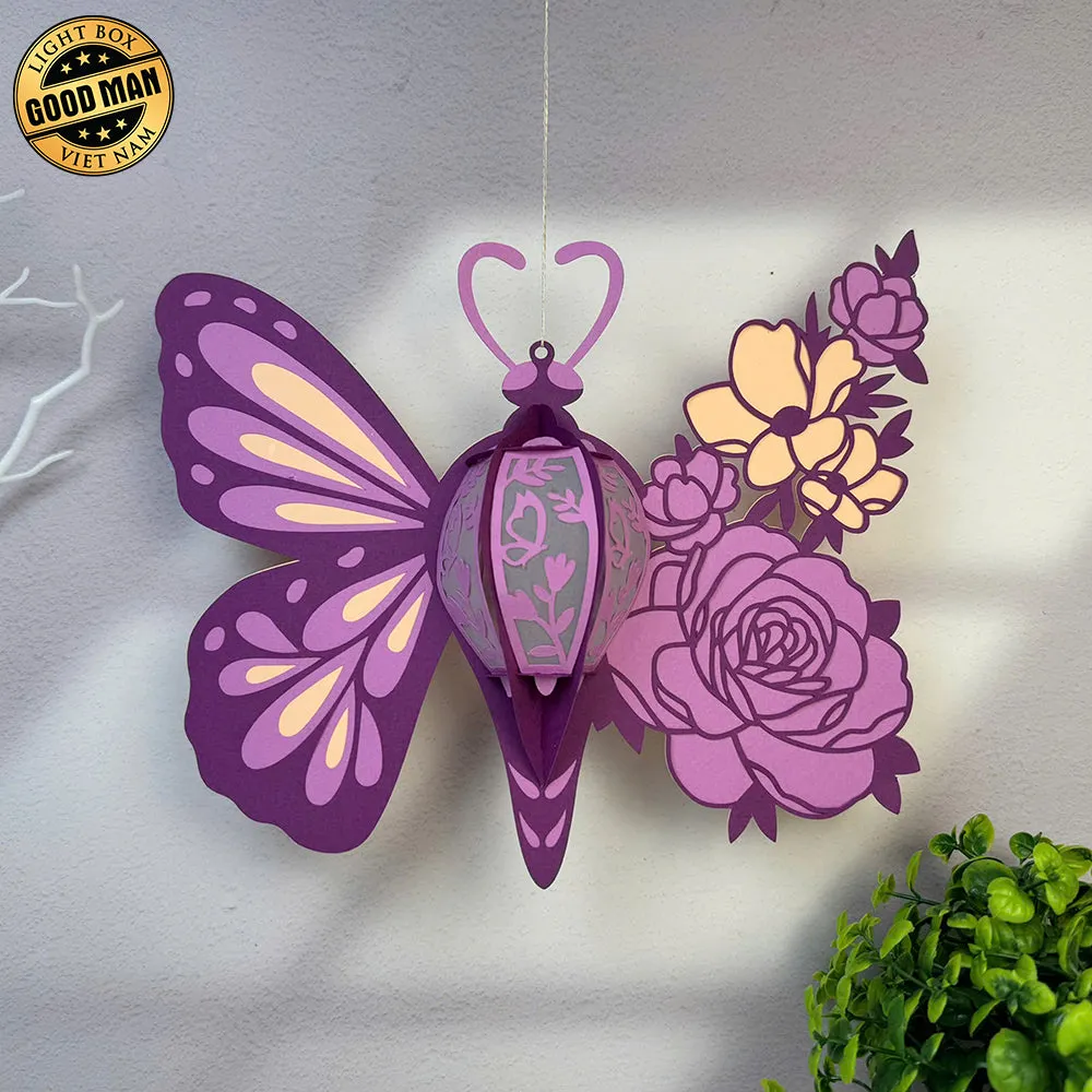 Butterfly Flower 1 - 3D Butterfly Lantern File - Cricut File 1 - LightBoxGoodMan