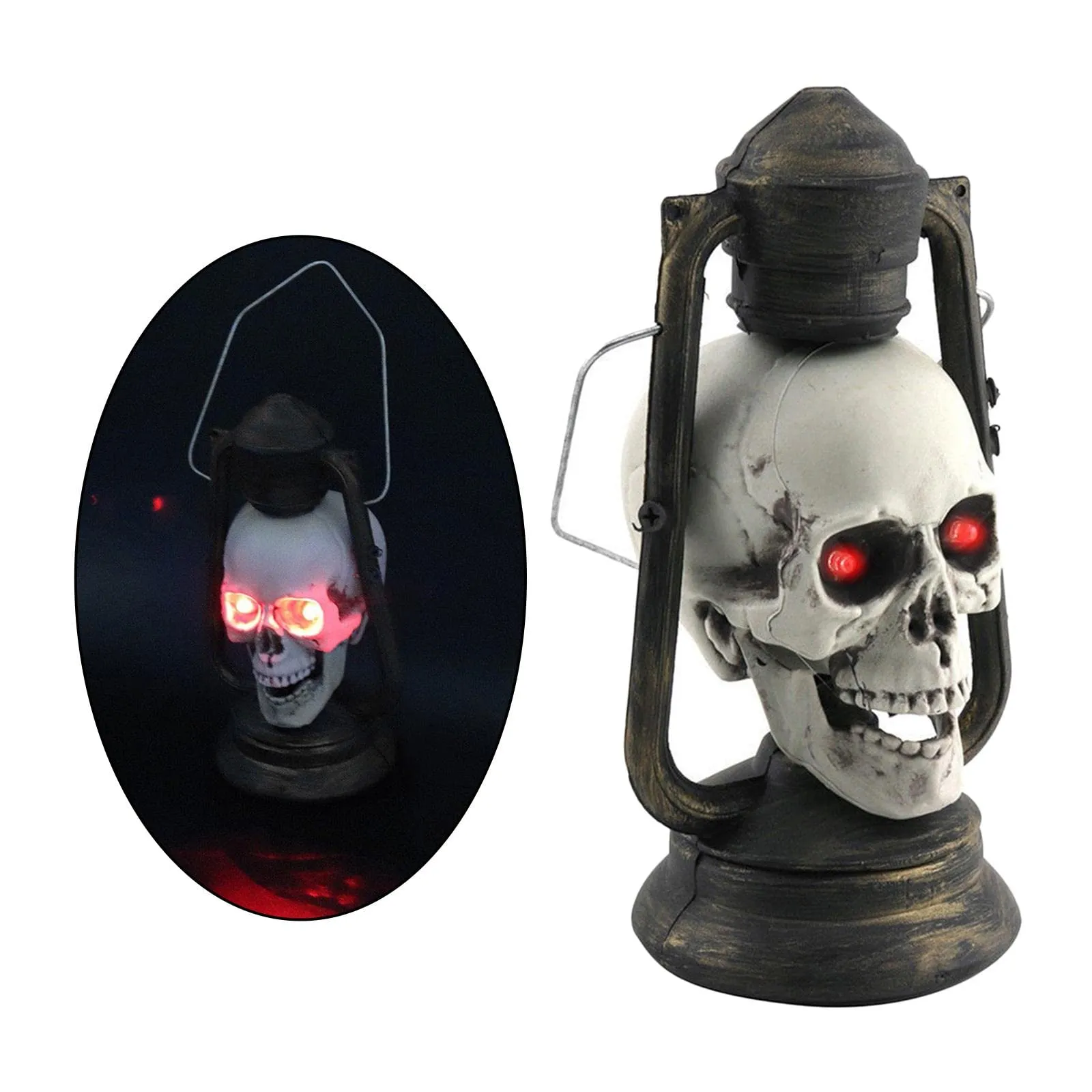 CALANDIS Scary Hanging Halloween Skull Lantern Light Toy Festival Supply Photo Props