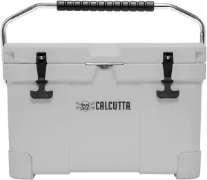 Calcutta Hard Cooler | Insulated Outdoor Ice Chest Keeps Ice for 5 Days | Portable Cooler for Fishing, Boating and Camping | Travel Drink Cooler with a Drain Plug and Built-in Light