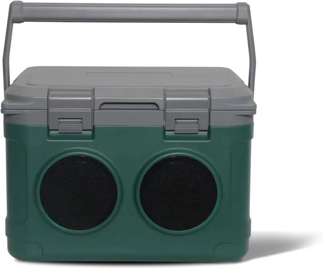 Camp Cooler with Bluetooth Speaker 22 Quart，48 Hours Ice Retention, Portable Handle, Outdoor Camping Cooler for BBQs, Beach, Hiking