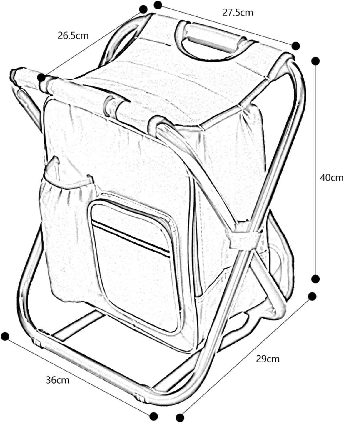 Camping Chair, Folding Folding Chair 2-in-1 Folding Fishing Chair Bag Camping Fishing Chair Stable Comfortable Stool Portable Backpack Seat Bag Economic Fishing Chair (Color : B)