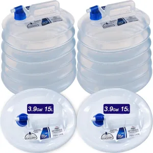 Camping Water Jug with Spigot (2.6 & 4 & 5.3 Gallon), BPA-Free Food-Grade LDPE Collapsible Water Container, Emergency Water Storage with Patented Leak-Proof Design for Hiking, Survival Gear & Outdoor