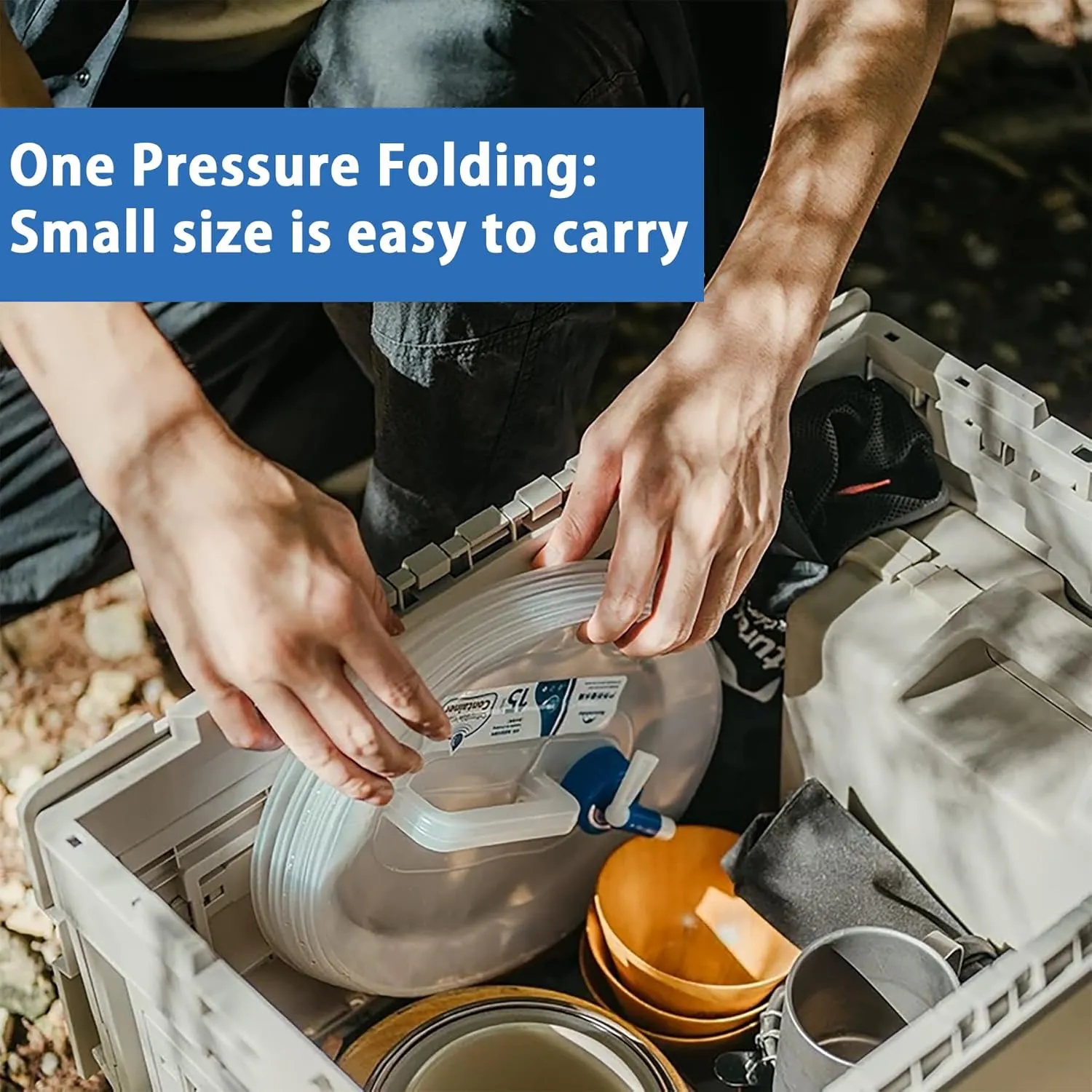 Camping Water Jug with Spigot (2.6 & 4 & 5.3 Gallon), BPA-Free Food-Grade LDPE Collapsible Water Container, Emergency Water Storage with Patented Leak-Proof Design for Hiking, Survival Gear & Outdoor