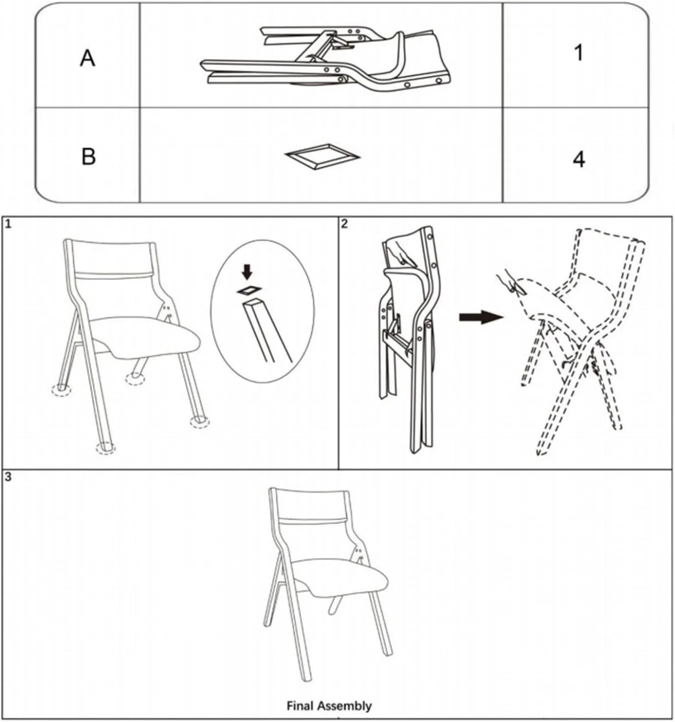 CangLong Padded Foldable Chairs Set of 2 with Solid Wood Frame, Stackable and Assembled Fabric Chair for Kitchen, Wedding and Party, Teak Beige