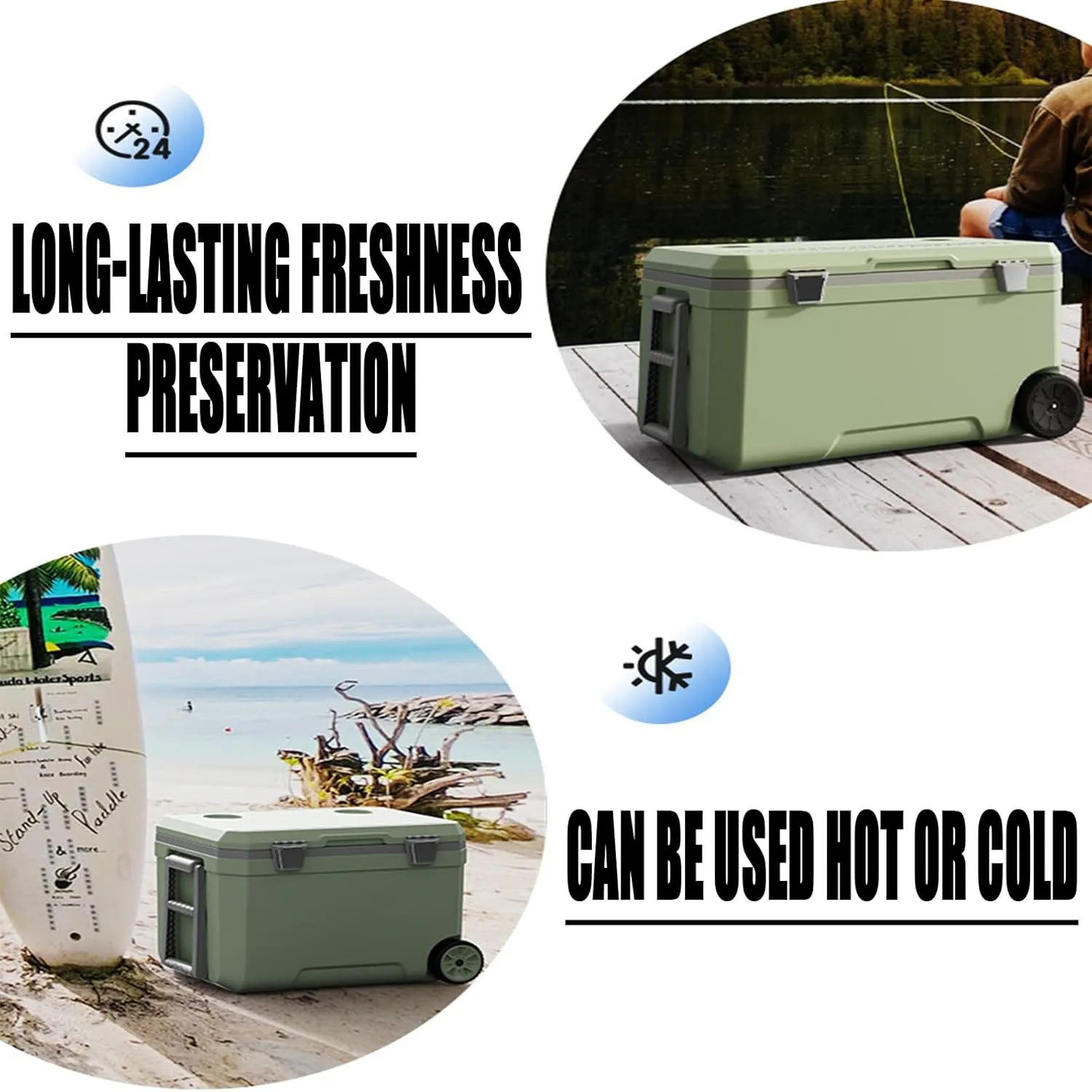 Car Camping Coolers for Chevy GMC Sierra Denali/GMC Canyon/Silverado1500/Corvette, Waterproof Portable Cooler, Leak Proof Picnic Insulated Bag, Ultra-Light Premium Ice Chest Box,C-Blue-70L