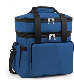 Car Camping Coolers for Mercedes-Benz A-Class/B-Class/C-Class/E-Class/S-Class, Leak Proof Cooler, Portable Lightweight Ice Chest Box, Compartments Waterproof Insulated Bag,C-Blue