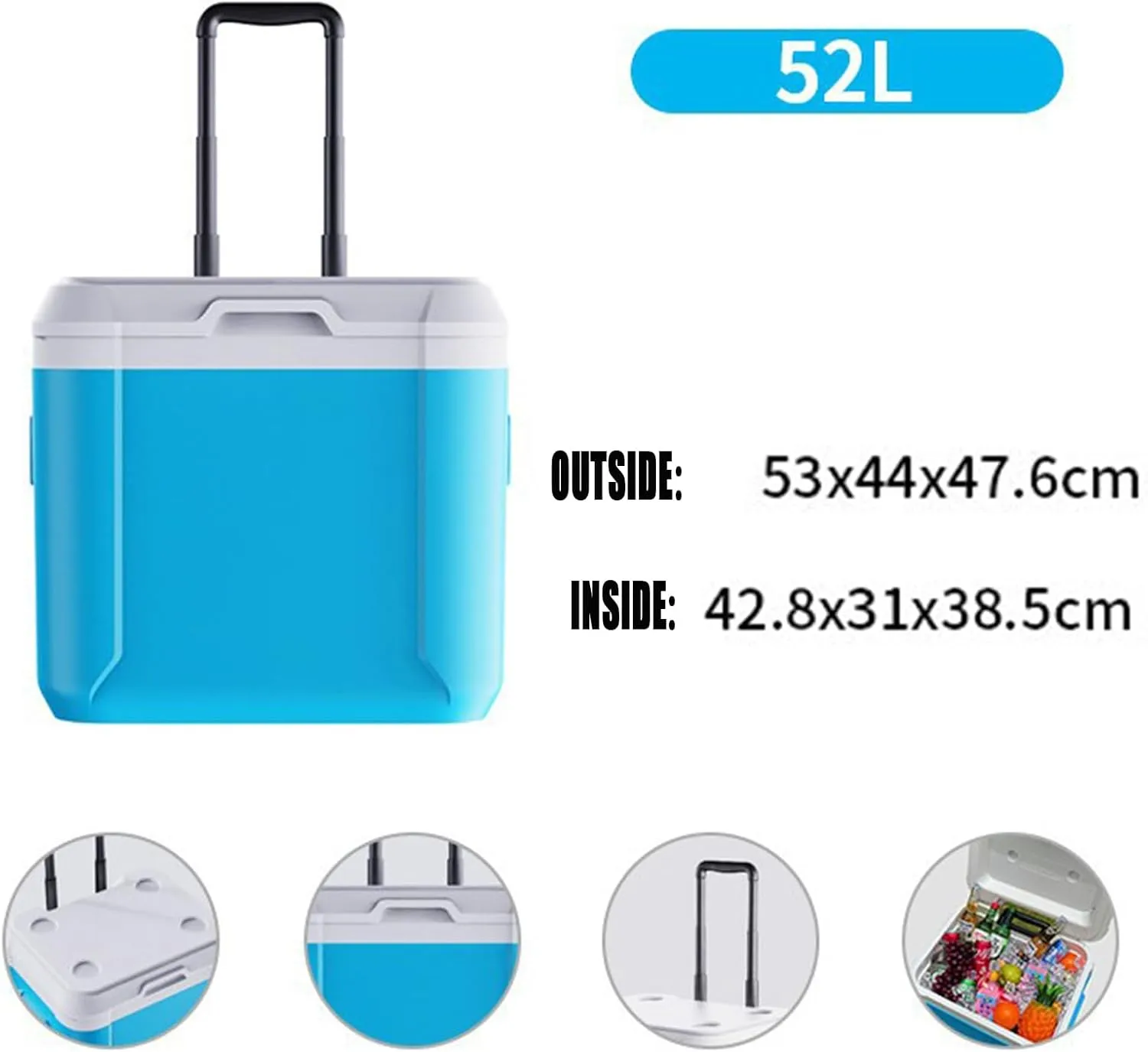Car Camping Coolers for Vauxhall Astra/Combo/Corsa/Crossland X/Frontera/Insignia, Leak Proof Cooler, Portable Lightweight Ice Chest Box, Compartments Waterproof Insulated Bag