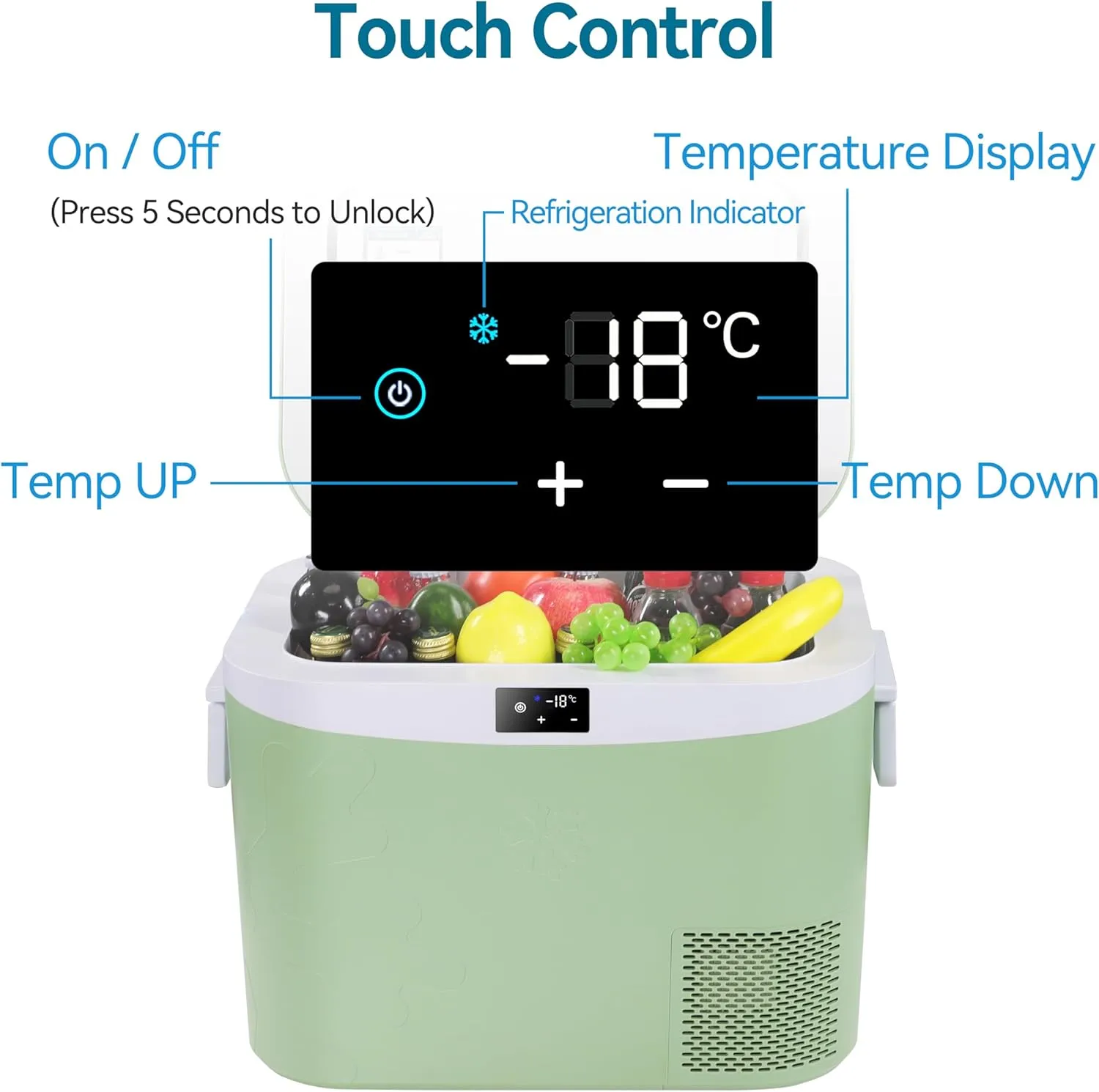 Car Fridge Portable 12V Refrigerator 19 Quart (18 Liter) 12 Volt Freezer Compressor Cooler 12V/24V DC 110～240 V AC for Truck Van RV Camper SUV and Home Use -18℃~ 15℃