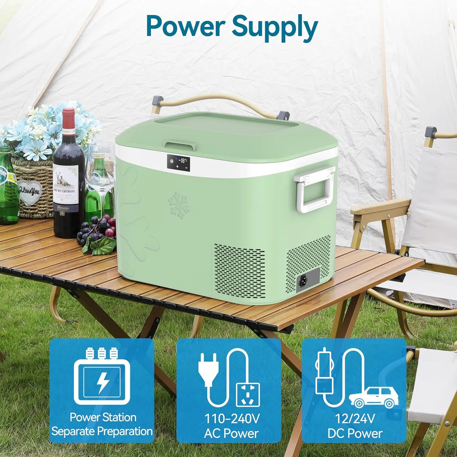 Car Fridge Portable 12V Refrigerator 19 Quart (18 Liter) 12 Volt Freezer Compressor Cooler 12V/24V DC 110～240 V AC for Truck Van RV Camper SUV and Home Use -18℃~ 15℃